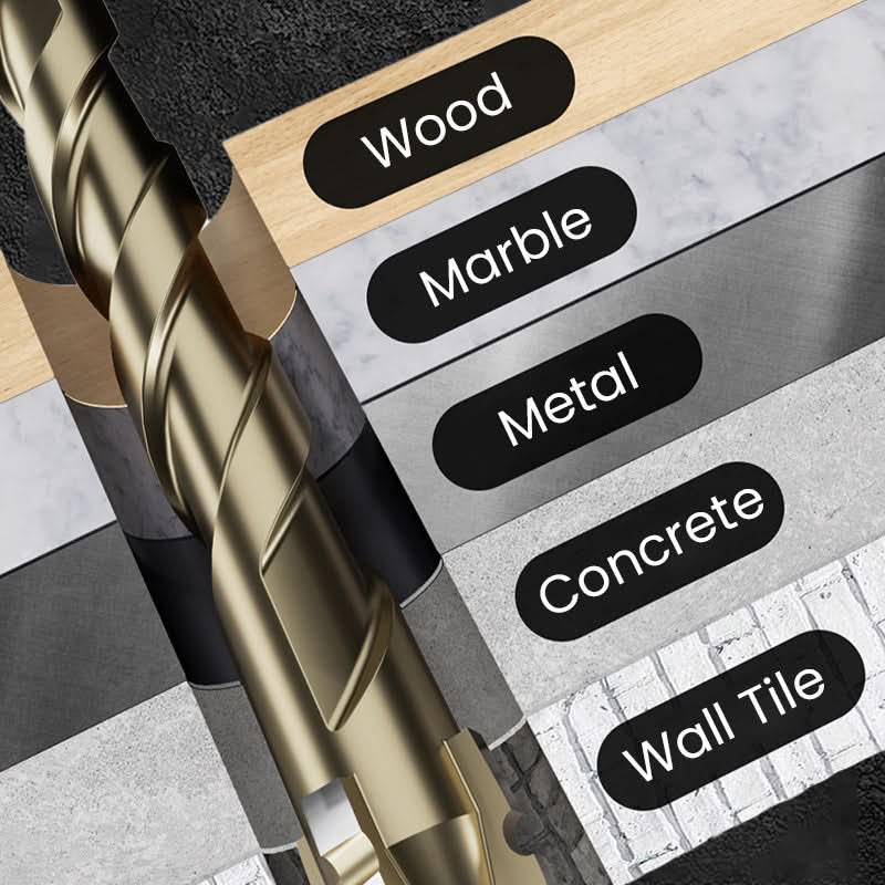 13-Piece HSS Drill Bit Set for Wood, Metal and Wall