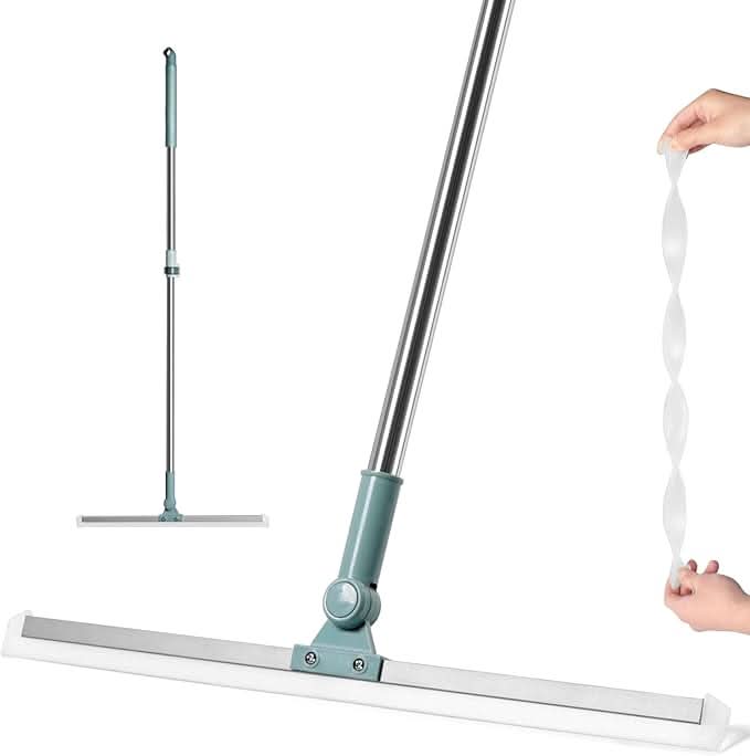 AquaWiz Pro  Self-Squeeze PVA Sponge Mop & Squeegee | Hands-Free, 360 Rotating Multi-Surface Floor Cleaner for Wet & Dry Use.