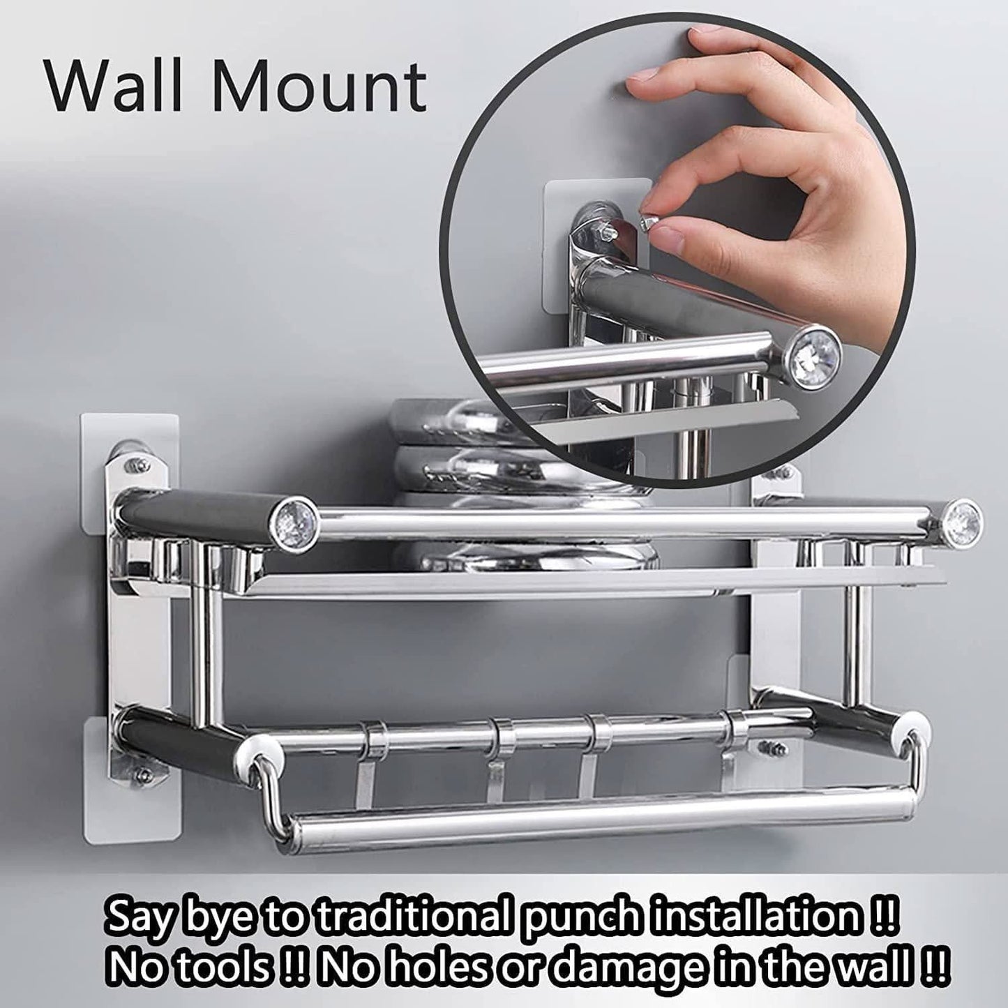 Heavy duty self-adhesive hooks for secure and durable hanging solutions in home and office settings.