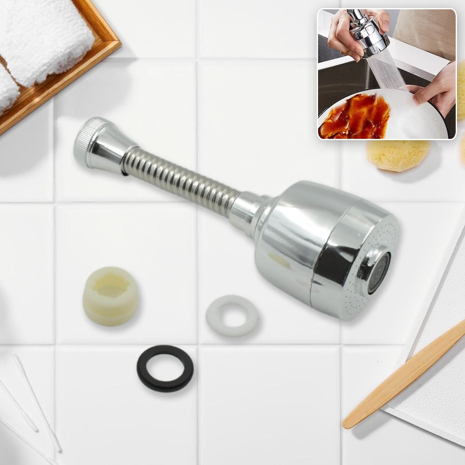 360 Rotating Faucet Sprayer Extension 6 Inch