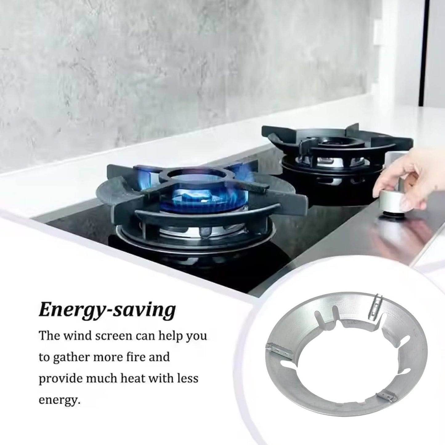 Wukusy FlameLock Pro  Gas Saver Burner Stand | Fire & Windproof Energy-Saving Stove Jali | Universal Fit, Premium Aluminum.