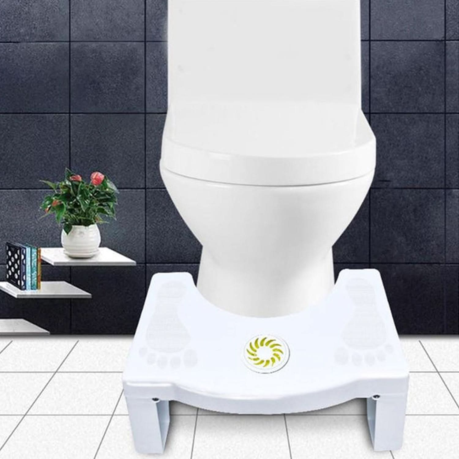 ReliefStep Pro  Foldable Non-Slip Toilet Squat Stool | Constipation & Piles Relief Aid with Diffuser Slot.