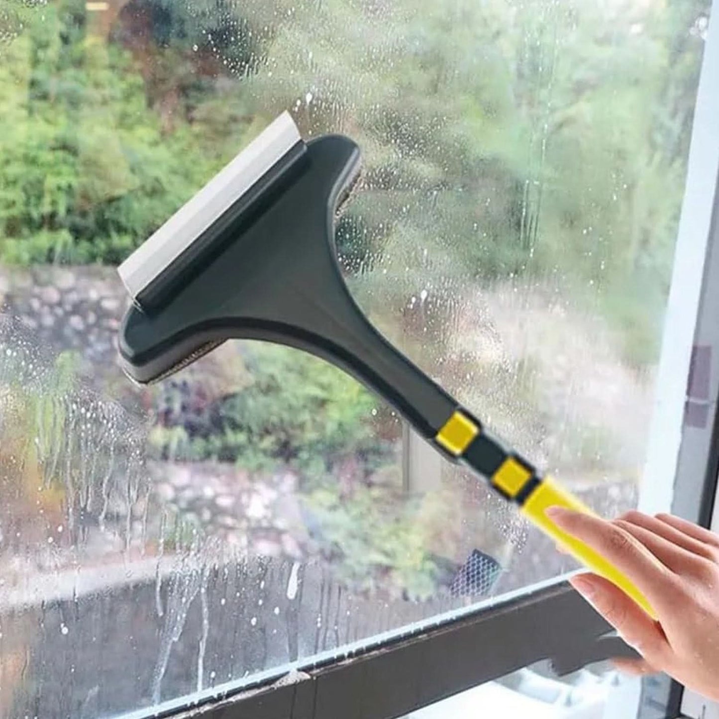 ClearSweep Pro  2-in-1 Mesh Screen Cleaning Brush & Wiper | Extended Handle Window Net Cleaner & Lint Remover.