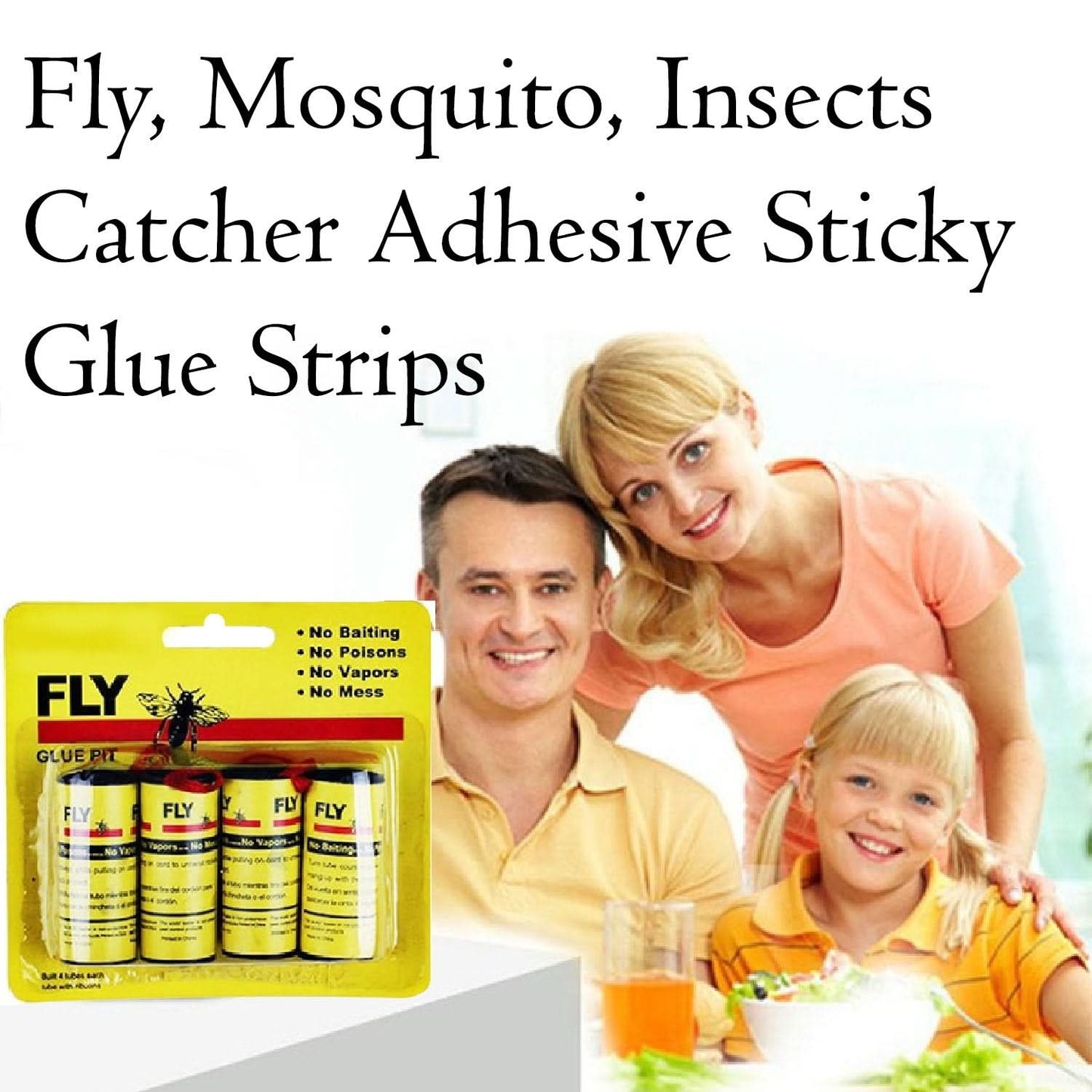 StickyTrap Max  Poison-Free Fly, Mosquito & Insect Catcher Glue Strips | Odorless, Safe for Home & Pets | 4-Pack Economy.