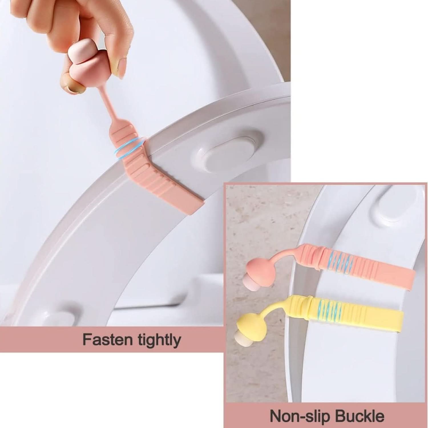 LiftEase  Silicone Retractable Toilet Seat Lifter Band | Hygienic, Reusable, Washable Handle Grip for Any Size Lid (1 Pc).