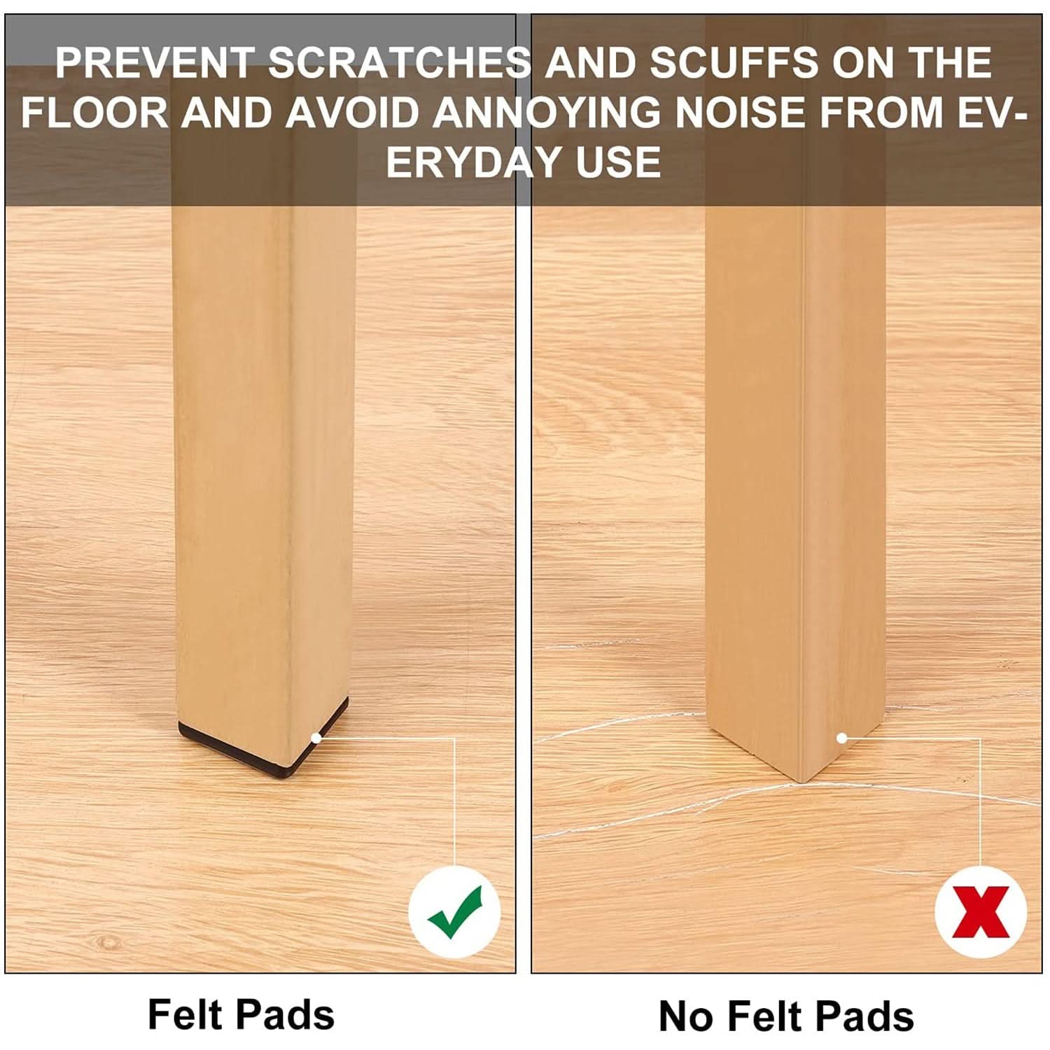FloorGuard Pro  9-Piece Anti-Slip Felt Furniture Pads | Heavy Duty Floor Protection for Hardwood, Tile & Laminate.