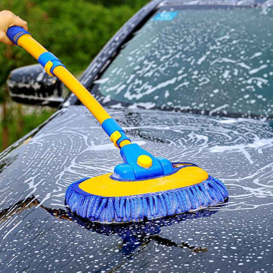 Curved car cleaning brush washing car bonnet