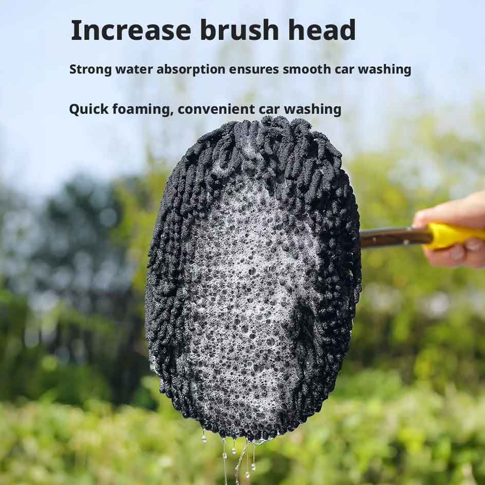 Curved brush handle grip and connector details