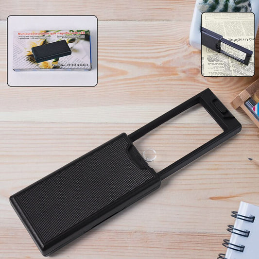 ClarityView Pro  Extendable Double LED Magnifier | Portable Magnifying Glass for Reading & Detail Work (1 Pc).