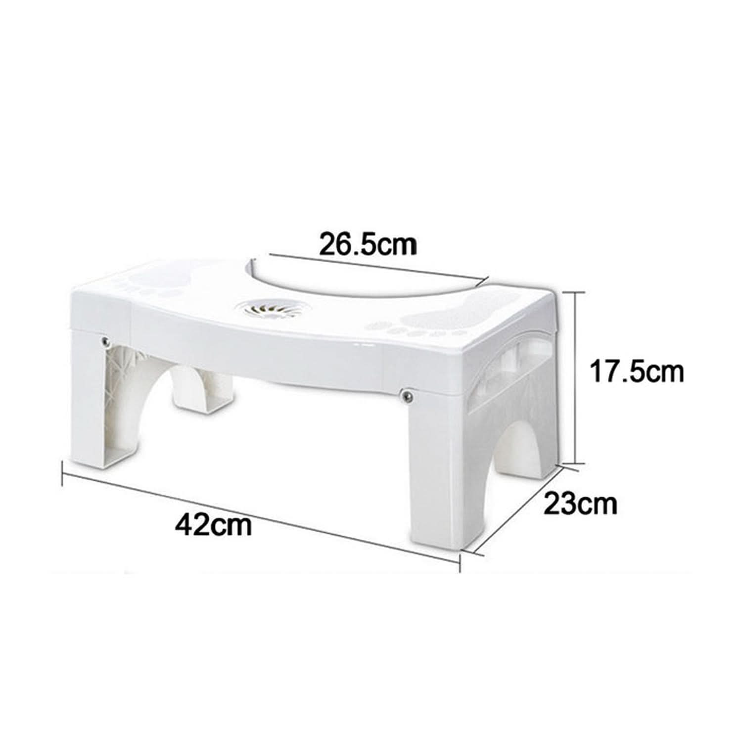 Foldable Non-Slip Toilet Foot Stool, White