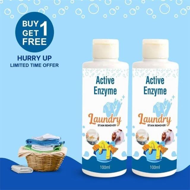 StainMagic Active Enzyme Laundry Stain Remover (2-Pack, 100ml) | All-in-One Fabric Spot Cleaner for Tough Stains.