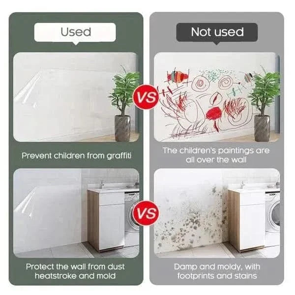 WallGuard Pro  Self-Adhesive Transparent Electrostatic Wall Protection Film | Glue-Free, Scratch-Resistant Clear Film for Kids & Pets (Buy 1 Get 1 Free).