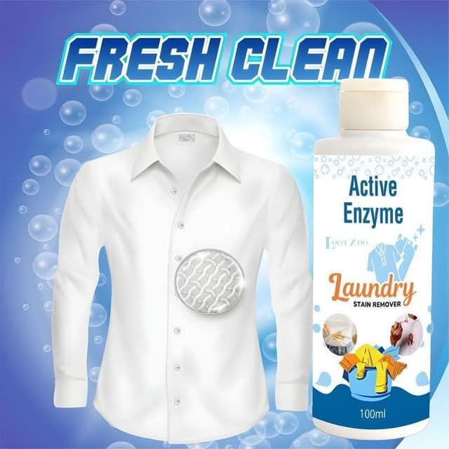 StainMagic Active Enzyme Laundry Stain Remover (2-Pack, 100ml) | All-in-One Fabric Spot Cleaner for Tough Stains.