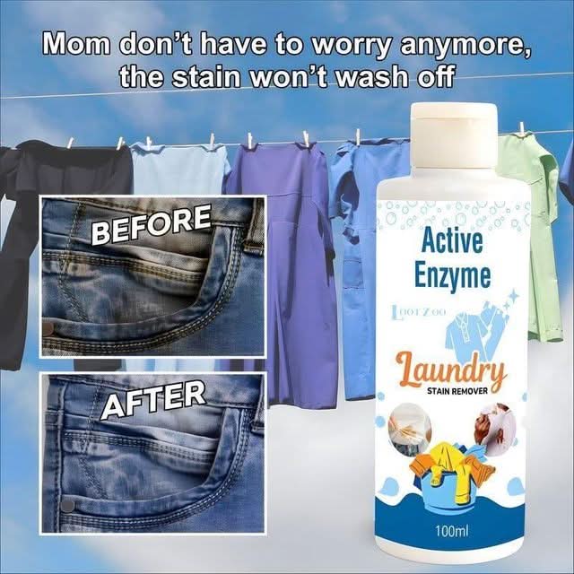 StainMagic Active Enzyme Laundry Stain Remover (2-Pack, 100ml) | All-in-One Fabric Spot Cleaner for Tough Stains.