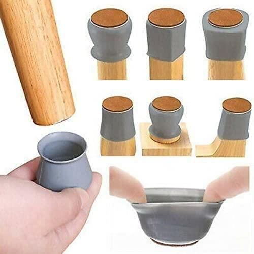 Assorted rubber chair leg protectors with felt-covered bases