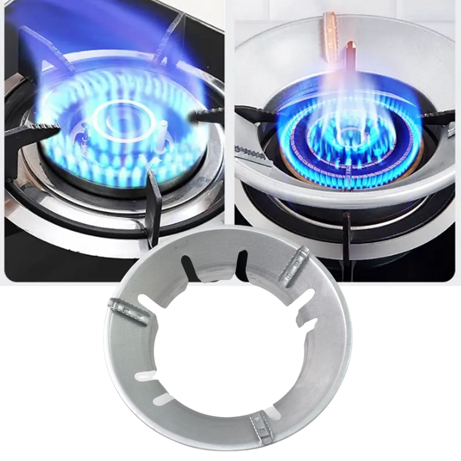 Aluminum Gas Stove Burner Stand with Wind Shield, Pack of 2