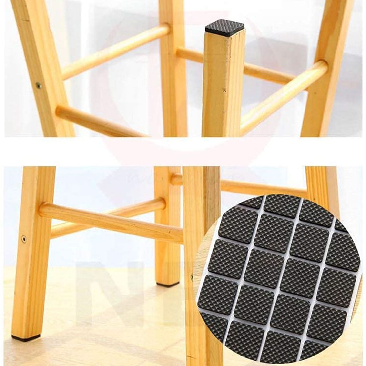 Wukusy FloorShield  Square Self-Adhesive Furniture Pads (18 Pcs Set) | Non-Skid Felt Floor Protectors for Hardwood, Tile, and Laminate.