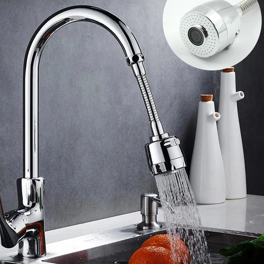 AquaStream FlexPro  360 Rotating Water-Saving Faucet Sprayer | Dual-Mode Aerator Extension for Easy Kitchen & Bathroom Cleaning.