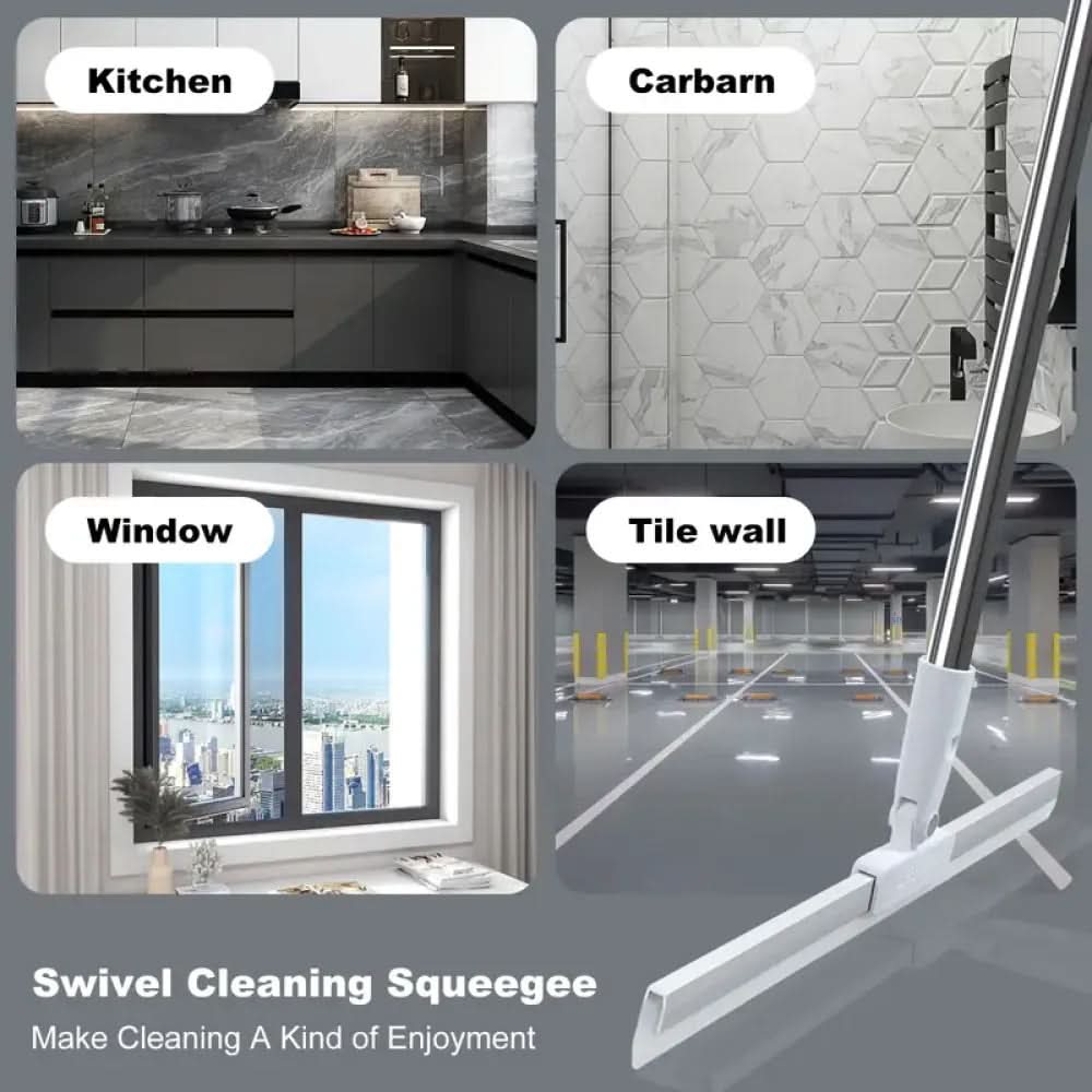 AquaWiz Pro  Self-Squeeze PVA Sponge Mop & Squeegee | Hands-Free, 360 Rotating Multi-Surface Floor Cleaner for Wet & Dry Use.