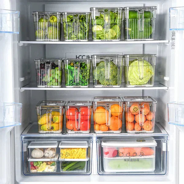 Clear Kitchen Storage Baskets with Lid, Pack of 6