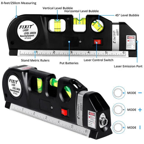 Distance Meter 4-in-1 Level Tape