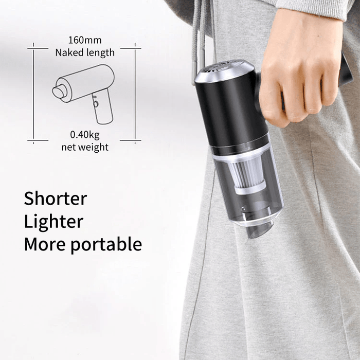 Wireless handheld vacuum cleaner, side view