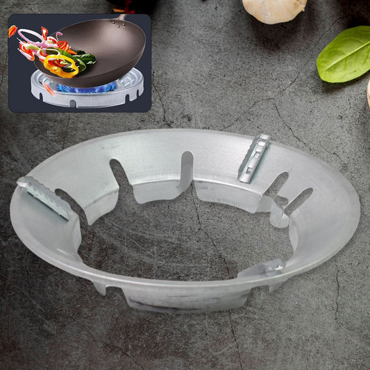 Wukusy FlameLock Pro  Gas Saver Burner Stand | Fire & Windproof Energy-Saving Stove Jali | Universal Fit, Premium Aluminum.