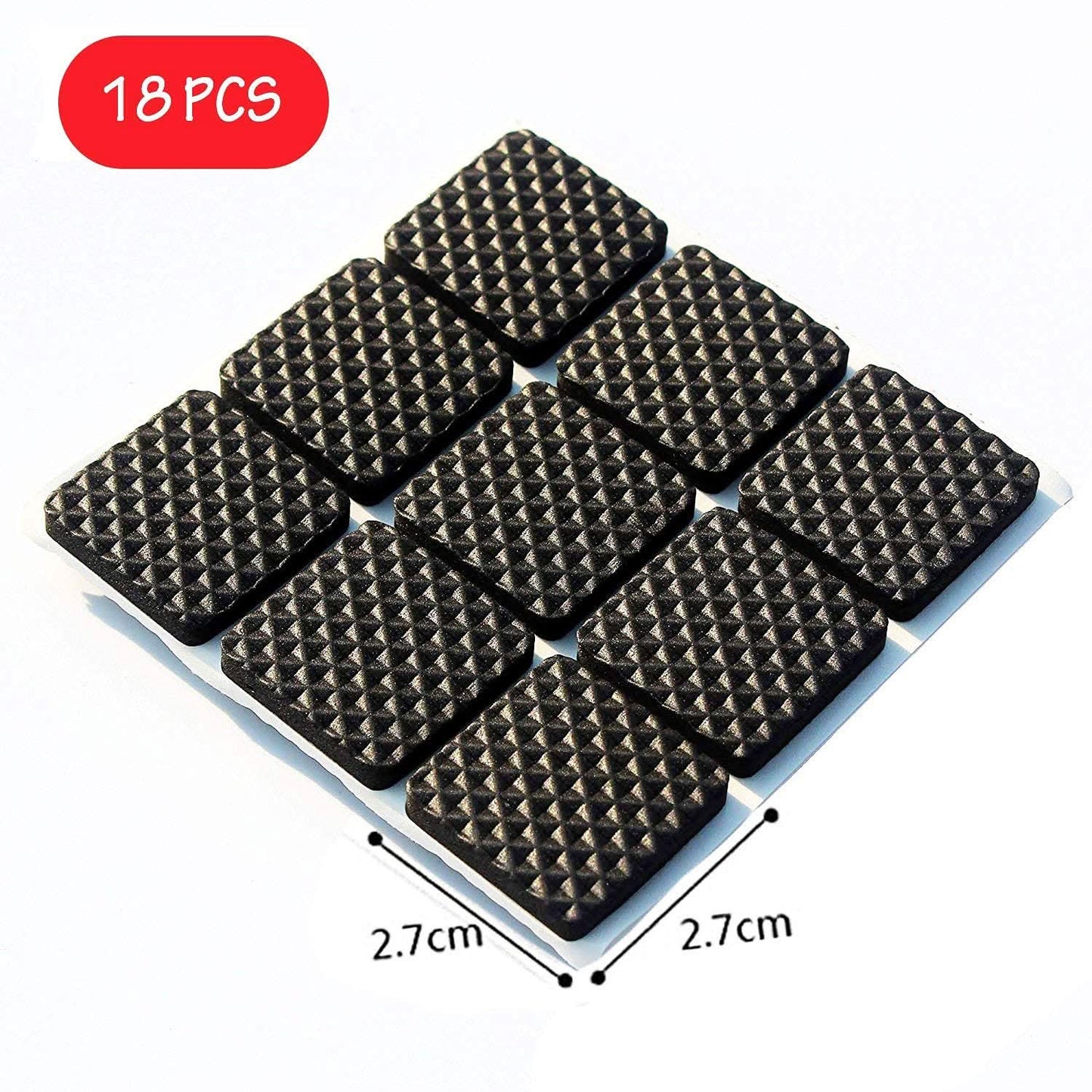 Wukusy FloorShield  Square Self-Adhesive Furniture Pads (18 Pcs Set) | Non-Skid Felt Floor Protectors for Hardwood, Tile, and Laminate.