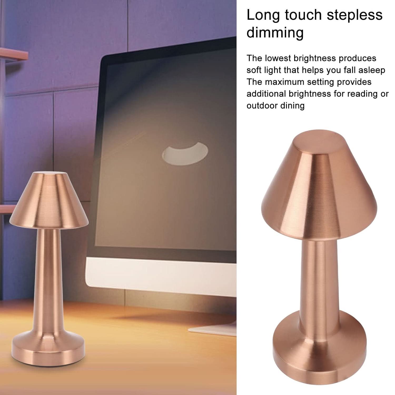 LuminaTouch  USB Rechargeable LED Desk Lamp | 3 Color, 3 Level Dimmable Eye Protection Table Light for Home Decor.